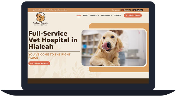 furever friends animal hospital website screenshot